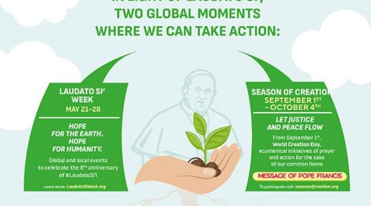 Laudato si’ week nog tot en met 28 mei en Seizoen van de Schepping van 1 tot en met 4 oktober